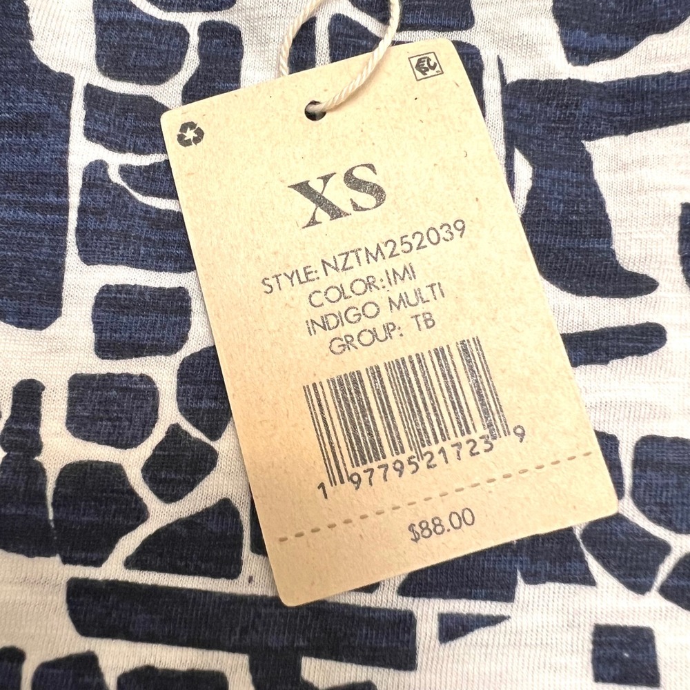 Mew NIC+ZOE NZT Abstract Mosaic Women Tee Black White Preppy XS NWT Art to Wear - Picture 10 of 15